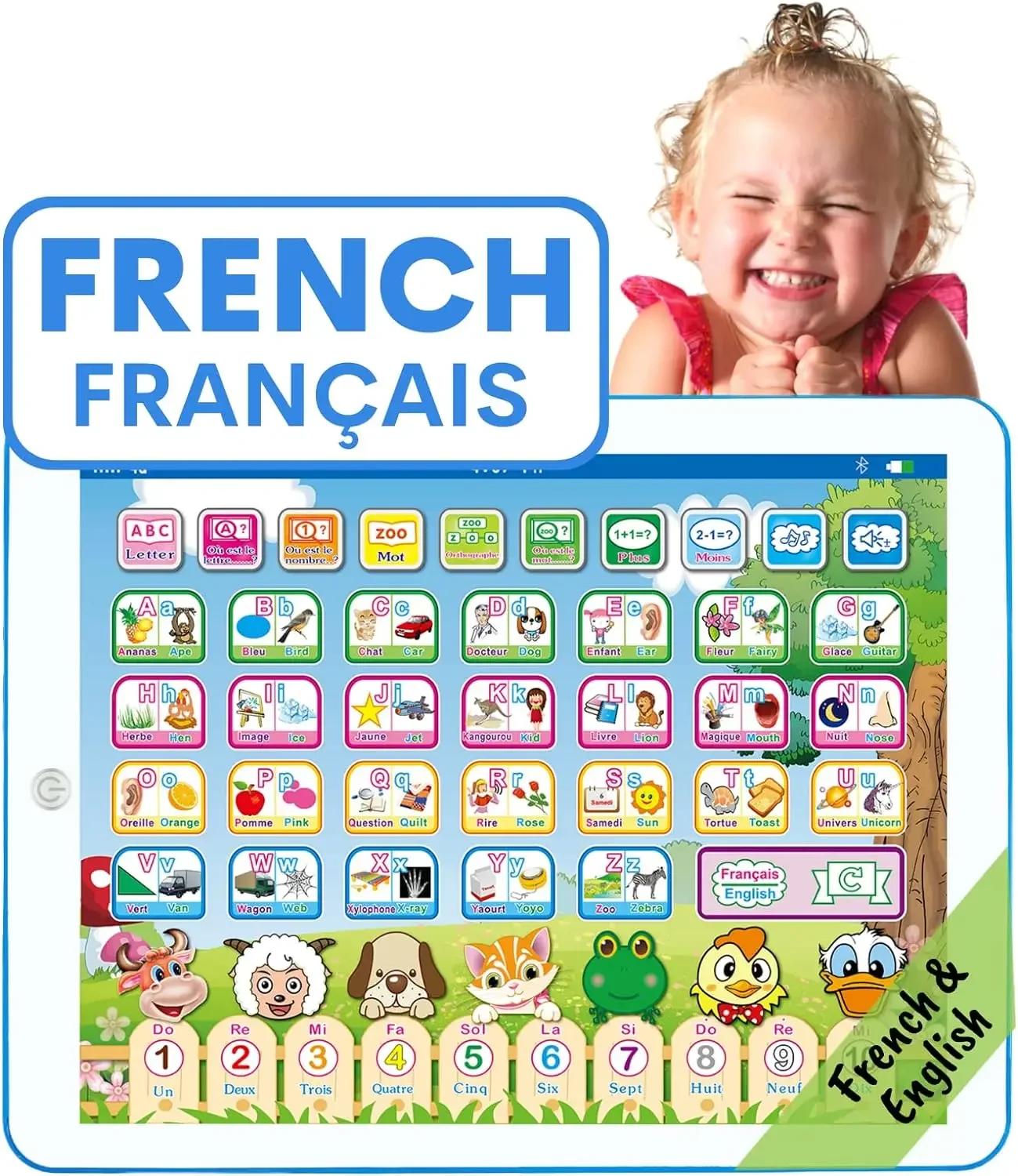 Kids Education Tablet - Francês inglês bilíngue aprendizagem tablet brinquedo