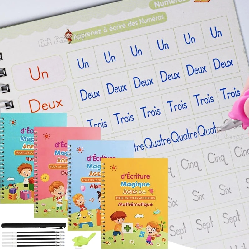 Kids Educational Workbooks - Livro mágico de cópia francesa, livro
