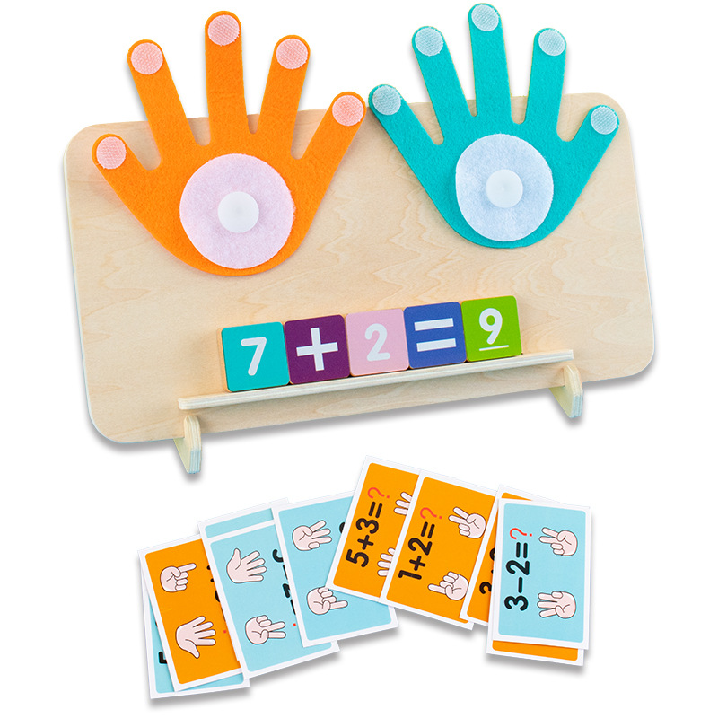 Kids Education Number - Montessori Wooden Finger Numbers Math Toy